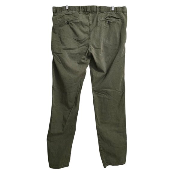 United Colors of Benetton Patterned Tapered Leg Pants In Olive Sz 56 (XXL) - Picture 5 of 10
